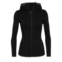 Icebreaker Womens Elemental LS Zip Hood